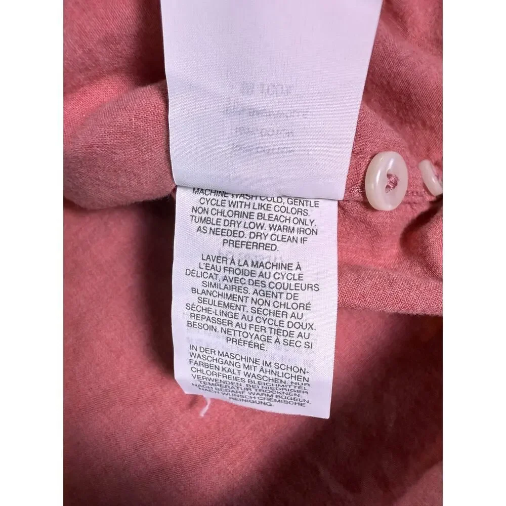 J.CREW SEWN FOR SLIM FIT 100% COTTON SHIRTING RED SHIRT SIZE XL D746